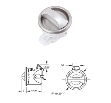 Dolap Kulbu Çevirmeli Ø: 50 mm