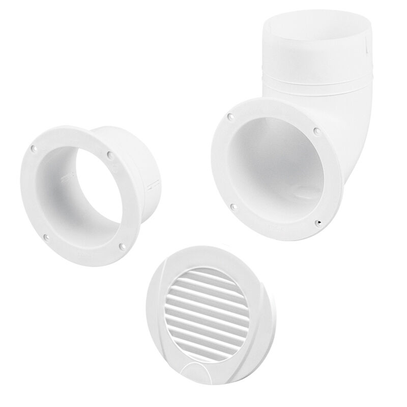 Ventilator Connector, Straight, Ø102mm, White